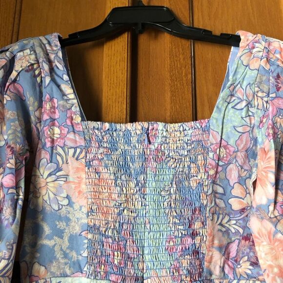 NWT Vince Camuto Square Neck Floral Linen Cotton Sheath Dress - 6 - Picture 10 of 16